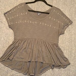 Babydoll style T shirt with cute cut outs